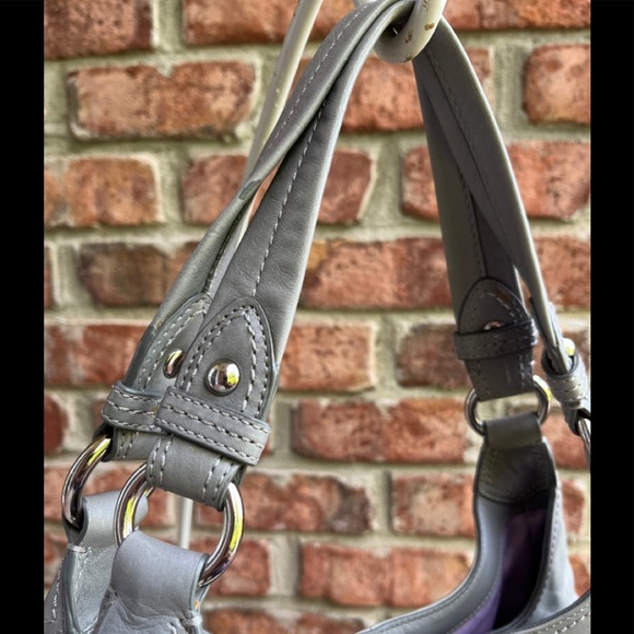 Coach Maggie Gray Leather Hobo Shoulder Bag Handbag Large Dustbag - Picture 5 of 12